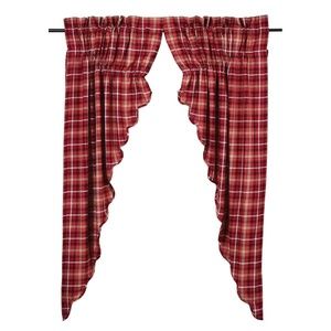 Braxton NWT's Plaid Prarie Curtains 4 PC's, 2 Pair